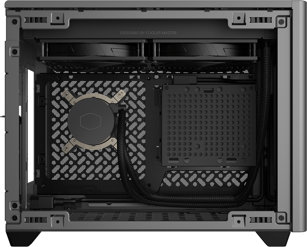 Tweedekans Cooler Master MasterBox NR200P Max Black Incl. 850W PSU & ingebouwde 280mm AiO Tweedekans Cooler Master MasterBox NR200P Max Black Incl. 850W PSU & ingebouwde 280mm AiO